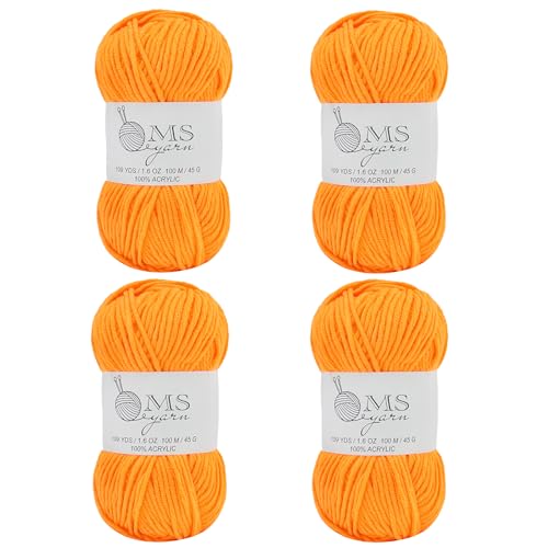 Goldenes Häkelgarn aus Acryl, 400 m, 4 Stück, je 45 g, weiches Garn zum Häkeln und Stricken, DIY Handwerk Goldenes Häkelgarn aus Acryl, 400 m, 4 Stück, je 45 g, weiches Garn zum Häkeln und Stricken, DIY Handwerk von MSyarn