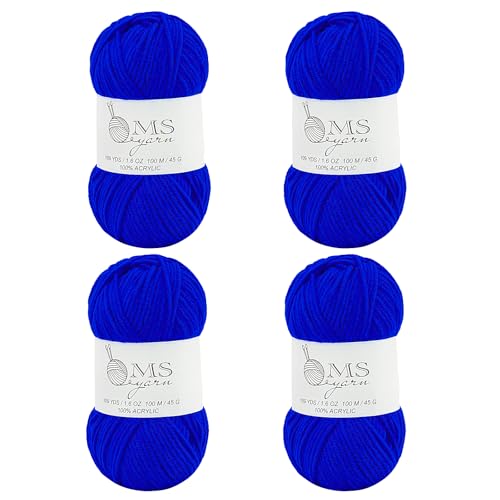 Häkelgarn aus Acryl, klein, blau, 400 m, 4 Stück, je 45 g, weiches Garn zum Häkeln und Stricken, DIY Handwerk Häkelgarn aus Acryl, klein, blau, 400 m, 4 Stück, je 45 g, weiches Garn zum Häkeln und Stricken, DIY Handwerk von MSyarn
