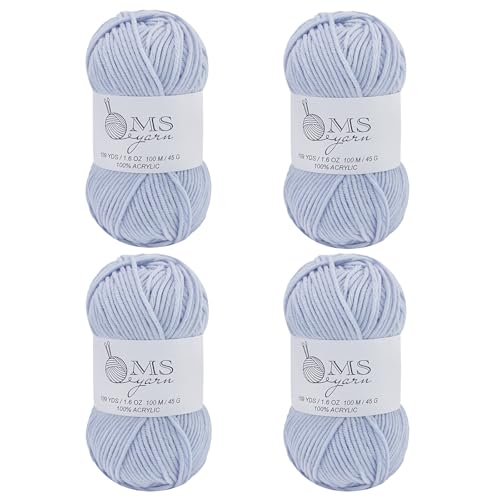 Häkelgarn aus Acryl, kühles Grau, 400 m, 4 Stück, je 45 g, weiches Garn zum Häkeln und Stricken, Basteln Häkelgarn aus Acryl, kühles Grau, 400 m, 4 Stück, je 45 g, weiches Garn zum Häkeln und Stricken, Basteln von MSyarn