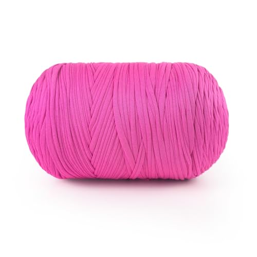 T-Shirt-Garn, 800 g, Stretch-T-Shirt-Stoff zum Häkeln von Taschen/Korb/Heimdekoration, dickes Garn mit Polyester-Spandex-Mischung (Hot Pink) von MSyarn