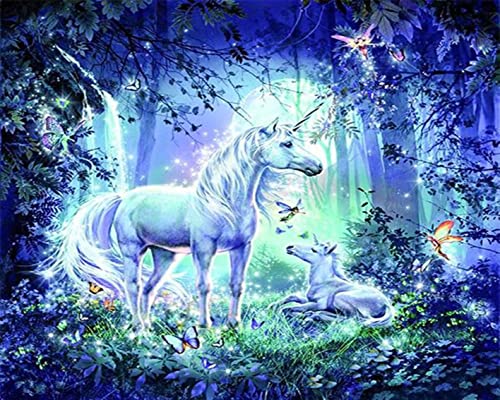 MT Majami Diamond Painting DIY 5D Diamantmalerei magisches Einhorn 30x40 cm Gemälde Wanddekoration Freizeitspaß Erwachsene Jugendliche Unicorn Diamant von MT Majami