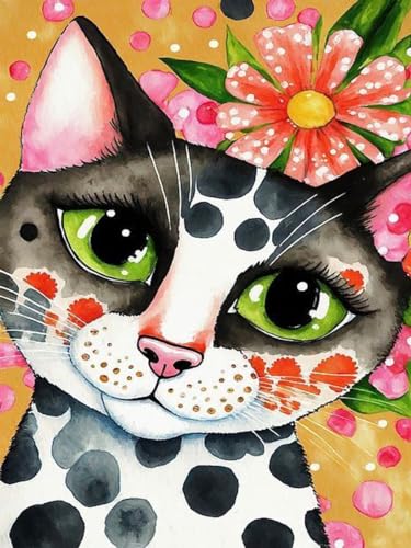 Malen Nach Zahlen Erwachsene,Anfänger DIY Handgemalt Ölgemälde Kit für Anfänger und Erwachsene Mit 3-Pinseln und Acrylfarbe,Ohne Rahmen 30 x 40 cm - Tiere,Gefleckte Katzen und Blumen Malen Nach Zahlen Erwachsene,Anfänger DIY Handgemalt Ölgemälde Kit für Anfänger und Erwachsene Mit 3-Pinseln und Acrylfarbe,Ohne Rahmen 30 x 40 cm - Tiere,Gefleckte Katzen und Blumen von MT13481-DE