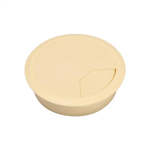 Kunststoff-Kabelverschraubungen für Schreibtische, 60/80mm Schreibtisch Tisch Kunststoff Kabel Loch Abdeckung PC Computer Schreibtisch Draht Halter Schreibtisch Tisch Tülle Kabel(Beige,80mm) von MTADSBKFP