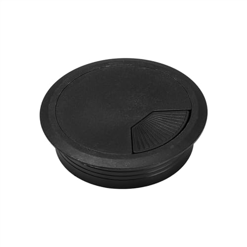 Kunststoff-Kabelverschraubungen für Schreibtische, 60/80mm Schreibtisch Tisch Kunststoff Kabel Loch Abdeckung PC Computer Schreibtisch Draht Halter Schreibtisch Tisch Tülle Kabel(Black,60mm) von MTADSBKFP