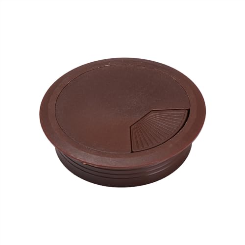 Kunststoff-Kabelverschraubungen für Schreibtische, 60/80mm Schreibtisch Tisch Kunststoff Kabel Loch Abdeckung PC Computer Schreibtisch Draht Halter Schreibtisch Tisch Tülle Kabel(Dark Brown,80mm) von MTADSBKFP