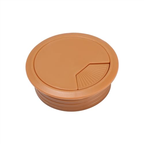 Kunststoff-Kabelverschraubungen für Schreibtische, 60/80mm Schreibtisch Tisch Kunststoff Kabel Loch Abdeckung PC Computer Schreibtisch Draht Halter Schreibtisch Tisch Tülle Kabel(Light Brown,60mm) von MTADSBKFP