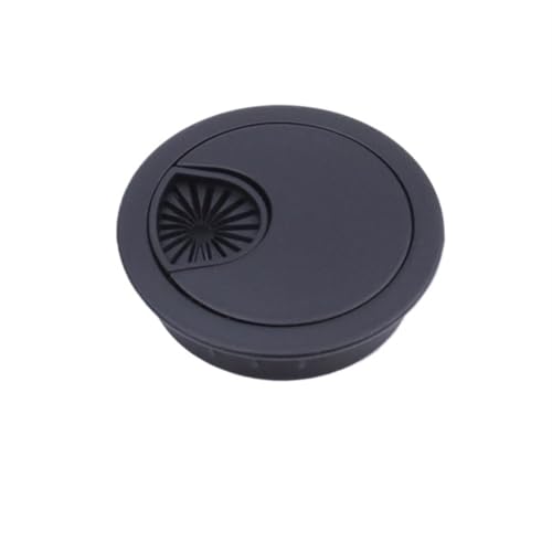 MTADSBKFP Kunststoff-Kabelverschraubungen für Schreibtische, 1 stücke Zink-Legierung Runde Outlet Port PC Computer Schreibtisch Büro Zubehör Kabel Pass Abdeckung(Black,80mm) von MTADSBKFP