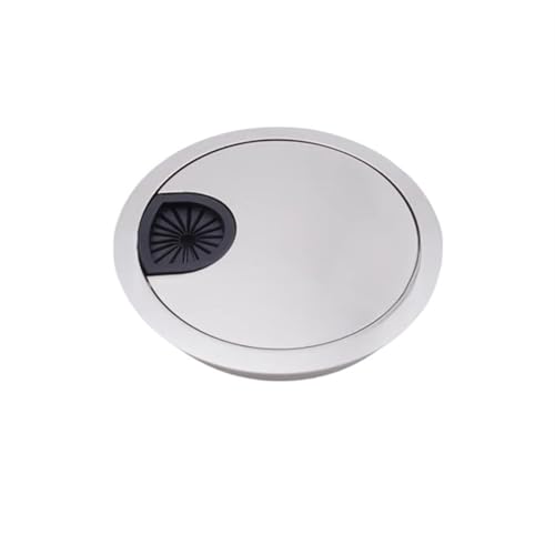 MTADSBKFP Kunststoff-Kabelverschraubungen für Schreibtische, 1 stücke Zink-Legierung Runde Outlet Port PC Computer Schreibtisch Büro Zubehör Kabel Pass Abdeckung(Brush Finish,53mm) von MTADSBKFP
