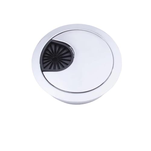 MTADSBKFP Kunststoff-Kabelverschraubungen für Schreibtische, 1 stücke Zink-Legierung Runde Outlet Port PC Computer Schreibtisch Büro Zubehör Kabel Pass Abdeckung(Polish Finish,60mm) von MTADSBKFP