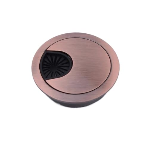 MTADSBKFP Kunststoff-Kabelverschraubungen für Schreibtische, 1 stücke Zink-Legierung Runde Outlet Port PC Computer Schreibtisch Büro Zubehör Kabel Pass Abdeckung(Red Bronze,80mm) von MTADSBKFP