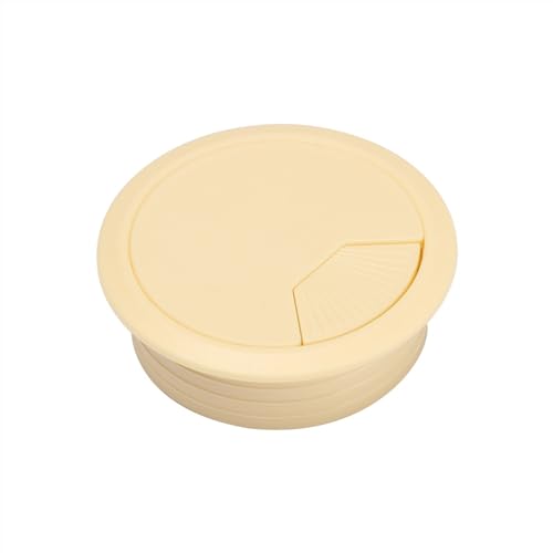MTADSBKFP Kunststoff-Kabelverschraubungen für Schreibtische, 1PC 60/80mm PC Computer Schreibtisch Kabel Outlet Port Tülle Kabel Organizer Schreibtisch Tisch Tülle Kabel(Beige,60mm) von MTADSBKFP