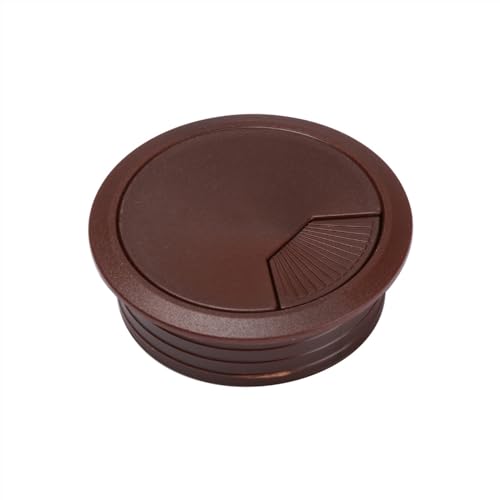 MTADSBKFP Kunststoff-Kabelverschraubungen für Schreibtische, 1PC 60/80mm PC Computer Schreibtisch Kabel Outlet Port Tülle Kabel Organizer Schreibtisch Tisch Tülle Kabel(Dark Brown,60mm) von MTADSBKFP