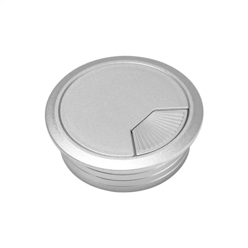 MTADSBKFP Kunststoff-Kabelverschraubungen für Schreibtische, 1PC 60/80mm PC Computer Schreibtisch Kabel Outlet Port Tülle Kabel Organizer Schreibtisch Tisch Tülle Kabel(Silver,60mm) von MTADSBKFP