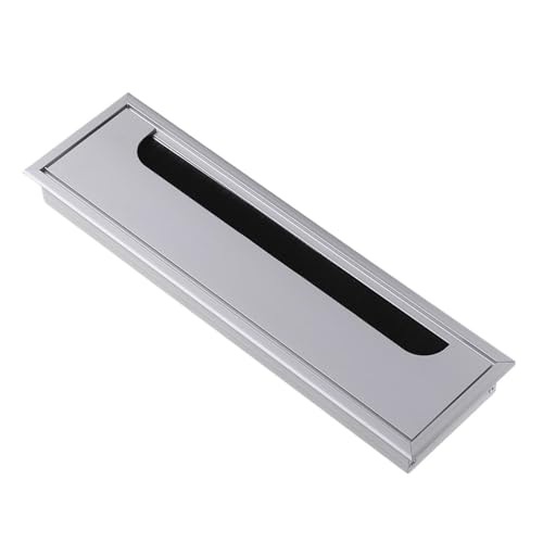 MTADSBKFP Kunststoff-Kabelverschraubungen für Schreibtische, Aluminiumlegierung mit schwarzer Bürsten-Schreibtisch-Kabellochabdeckung(Silver 80x275mm) von MTADSBKFP