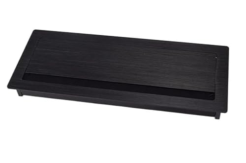 MTADSBKFP Kunststoff-Kabelverschraubungen für Schreibtische, B120 * H300mm Rechteck Aluminium Büro Tisch Desktop Kabel Tülle Soft Close Klappe Abdeckung(Black) von MTADSBKFP