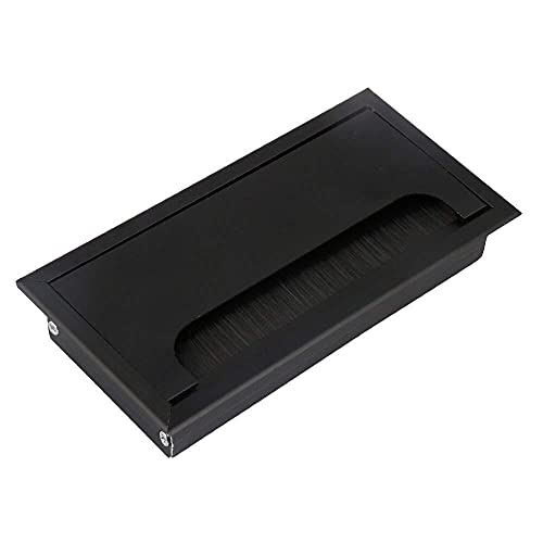 MTADSBKFP Kunststoff-Kabelverschraubungen für Schreibtische, L 160mm Tisch Schreibtisch Rechteck Draht Kabel Tülle Loch Abdeckung Outlet Port(5pcs) von MTADSBKFP