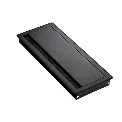 MTADSBKFP Kunststoff-Kabelverschraubungen für Schreibtische, Tischdurchführungseinsatz Aluminiumlegierung Rechteck(Black) von MTADSBKFP