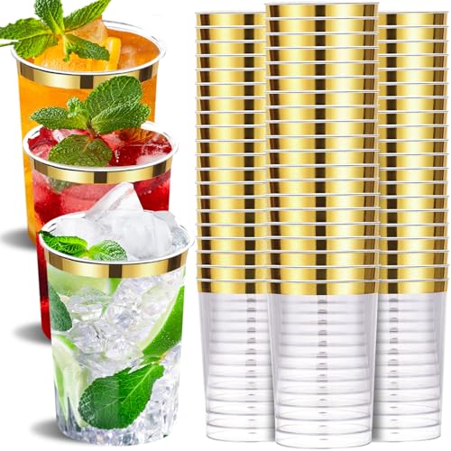 MTINRNI 60 Plastikbecher Set,Partybecher Set,Wiederverwendbare 300ml/10 OZ Trinkbecher Bruchsichere,Kunststoffbecher,für Hochzeit,Geburtstag,Weihnachten,Weingläser,Getränkepartys. von MTINRNI