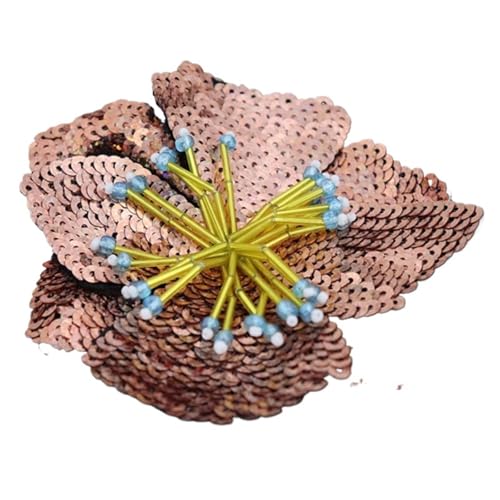 MTKSFDC Bügelflicken 11 cm Zwei Schichten Bunte Pailletten Aufkleber Blumen Patch Nähen auf Kleidung Dekoration Designer Applikation(Color 2) von MTKSFDC