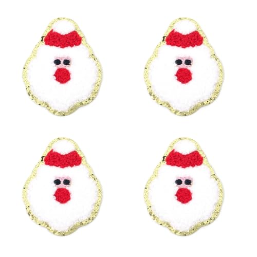 MTKSFDC Bügelflicken 4 Stücke Handtuch Stickerei Phnom Penh Weihnachten Emblem Kleidung Zubehör Abzeichen Aufkleber Stickerei Aufkleber Aufbügeln Patches(Santa Claus) von MTKSFDC
