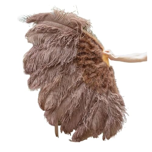 MTKSFDC Feder TanzfäCher 100CM Feder Fan Schmücken Halloween Hochzeit Party Bühne Dekoration Bauchtanz Fan DIY Plumas Fan Bars Bunte(Coffee,1 Pcs) von MTKSFDC