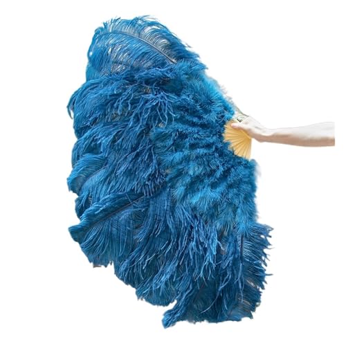 MTKSFDC Feder TanzfäCher 100CM Feder Fan Schmücken Halloween Hochzeit Party Bühne Dekoration Bauchtanz Fan DIY Plumas Fan Bars Bunte(Deep Blue01,1 Pcs) von MTKSFDC