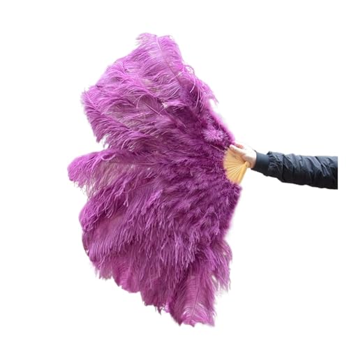 MTKSFDC Feder TanzfäCher 100CM Feder Fan Schmücken Halloween Hochzeit Party Bühne Dekoration Bauchtanz Fan DIY Plumas Fan Bars Bunte(Sacue Purple,1 Pcs) von MTKSFDC