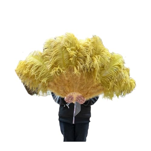 MTKSFDC Feder TanzfäCher Federfächer, faltbar, Handdekoration, Federfächer, Performance-Fächer, Party-Requisiten, Bühnenshow-Requisiten, 100 cm, 130 cm(032,130CM 2PCS) von MTKSFDC