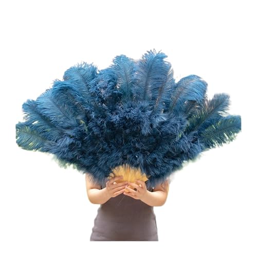 MTKSFDC Feder TanzfäCher Federfächer for Hochzeitstanzpartys, Alloween-Performance-Dekor, Feder-Accessoires, Federhandwerk(Dark Blue,75-130cm2 pcs) von MTKSFDC