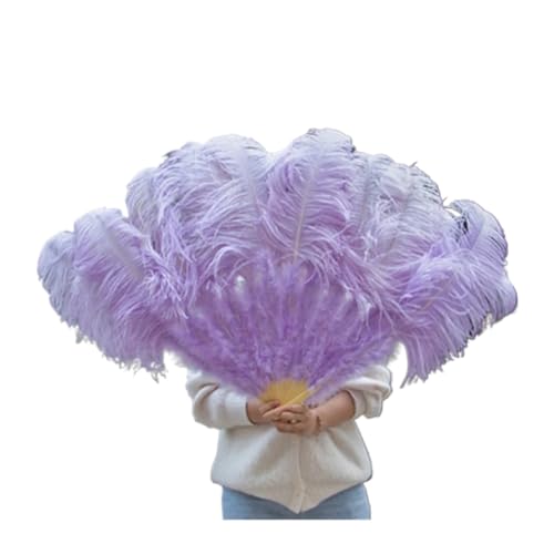 MTKSFDC Feder TanzfäCher Federfächer for Hochzeitstanzpartys, Alloween-Performance-Dekor, Feder-Accessoires, Federhandwerk(Light Purple,60-100cm1pcs) von MTKSFDC