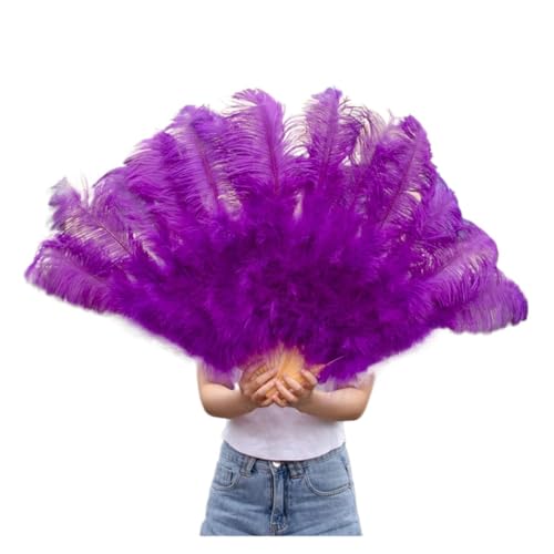 MTKSFDC Feder TanzfäCher Federfächer for Hochzeitstanzpartys, Alloween-Performance-Dekor, Feder-Accessoires, Federhandwerk(Purple,60-100cm2 pcs) von MTKSFDC