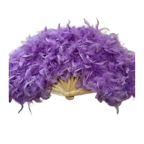 MTKSFDC Feder TanzfäCher Großer Flauschiger Federfächer for Bühnenauftritte, Tanzfotografie, Requisiten, Hochzeitsfeier-Dekoration, 70 x 40 cm(Light Purple) von MTKSFDC