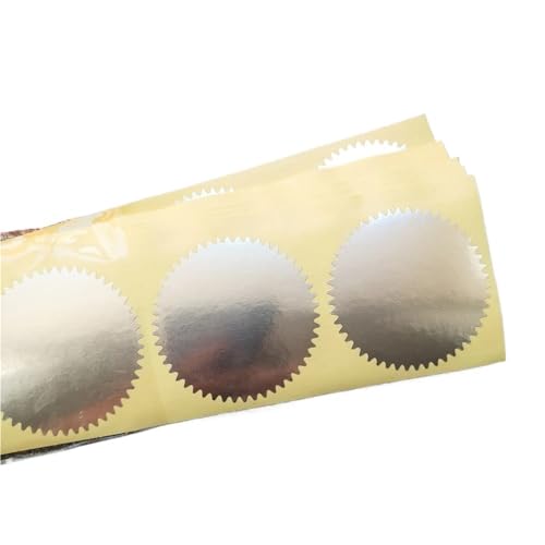 MTKSFDC Marks Aufkleber Sticker 200 Stück 45 mm Prägeaufkleber for Prägestempel, Prägesiegel anpassen, DIY-Prägesiegel for Karte, Universitätszertifikat(Silver) von MTKSFDC