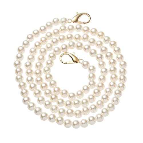 MTKSFDC Perlen Handtaschenriemen Trageriemen Mode Perle Gürtel Zubehör Taschen Handtasche Griffe DIY Geldbörse Ersatz Lange Perlen Kette Perle Strap(90cm) von MTKSFDC