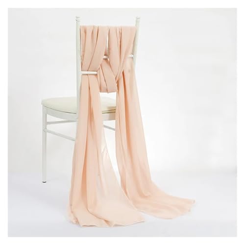MTKSFDC Stuhl Deko Hochzeit Set of 2 Chiffon Chair Sashes Wedding Chair Decoration 30x300cm Knot Bands for Wedding Party Banquet Event Baby Shower Decors(Apricot) von MTKSFDC