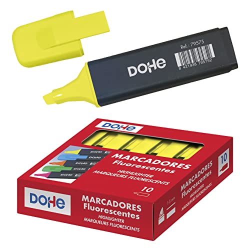 Dohe – Leuchtmarker (10 Stk.) – Gelbe Marker, Keilspitze 1–5 mm, Feine und breite Linien, Bürobedarf von MTL