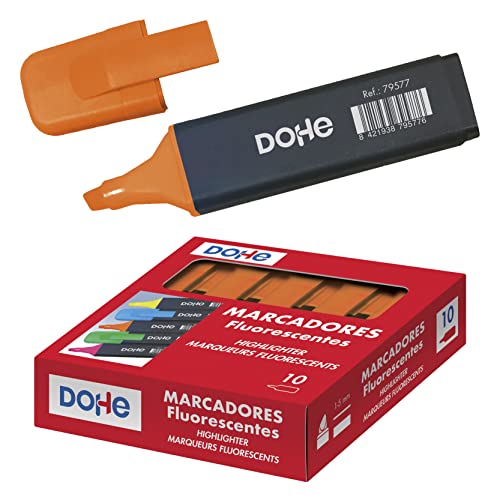 Dohe – Leuchtmarker (10 Stk.) – Orangefarbene Marker, Keilspitze 1–5 mm, Feine und breite Linien, Bürobedarf von MTL
