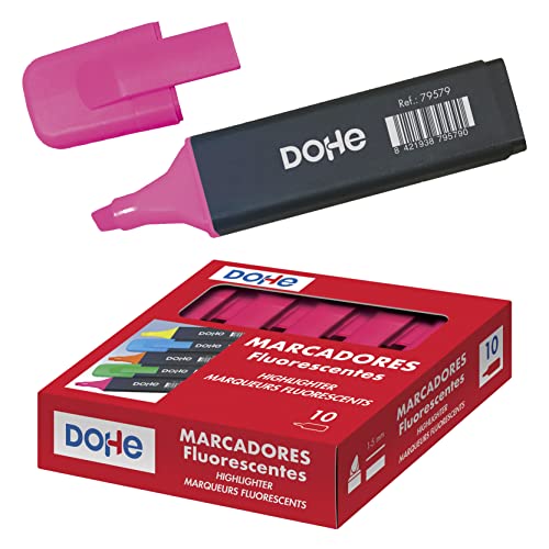 Dohe – Leuchtmarker (10 Stk.) – Rosafarbene Marker, Keilspitze 1–5 mm, Feine und breite Linien, Bürobedarf von MTL