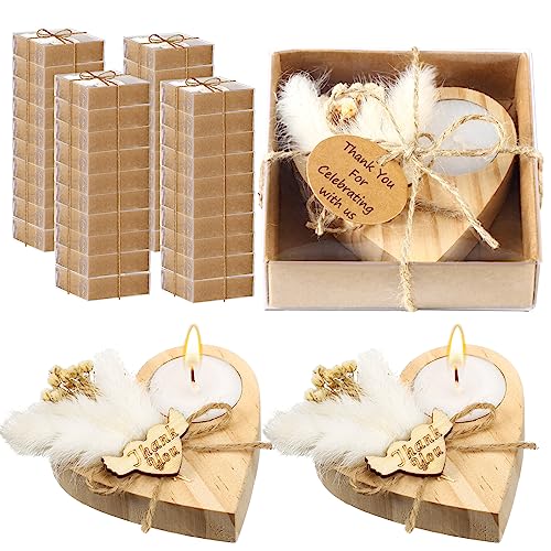 MTLEE Hochzeitskerzen, rustikale Hochzeitsgeschenke für Gäste, Hochzeit, Dankeschön, Kerzen für Jahrestag, Verlobung, Geburtstag, Rückgabe, Partygeschenke, 50 Stück von MTLEE