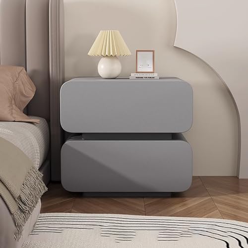 MTSYXYM Nachttisch Holz Natur,Beistelltisch mit Schublade,Beistelltische Schlafzimmer, mit Kommode, für Schlafzimmer, Wohnzimmer und Flur, mit 2 Schubladen. (Size : 50x40x50cm, Color : Style2) von MTSYXYM