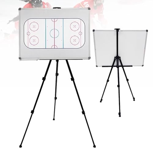 Eishockey-Taktik-Whiteboard mit Halterung, 70 x 50 cm großes doppelseitiges, trocken abwischbares Klemmbrett mit trocken abwischbarem Marker und Radiergummi für Wettkampf und Training von MTTXY