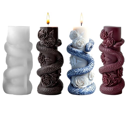 MUAECH 3D-Silikonform für die Herstellung von Schlangen, Blumen, Stumpenkerzen, 3D-Form, Schlangenwickelsäule, Silikonform für Seife, Ton, Schmuck, Gips, Ton, Harz, Gießform für Halloween MUAECH 3D-Silikonform für die Herstellung von Schlangen, Blumen, Stumpenkerzen, 3D-Form, Schlangenwickelsäule, Silikonform für Seife, Ton, Schmuck, Gips, Ton, Harz, Gießform für Halloween von MUAECH
