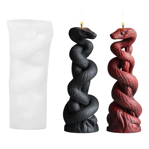 MUAECH 3D-Silikonform für die Herstellung von Schlangen, Stumpenkerzen, Silikonform für Seife, realistische Schlangenform, Gips, Ton, Harz, Gießformen für Halloween, Heimdekoration MUAECH 3D-Silikonform für die Herstellung von Schlangen, Stumpenkerzen, Silikonform für Seife, realistische Schlangenform, Gips, Ton, Harz, Gießformen für Halloween, Heimdekoration von MUAECH