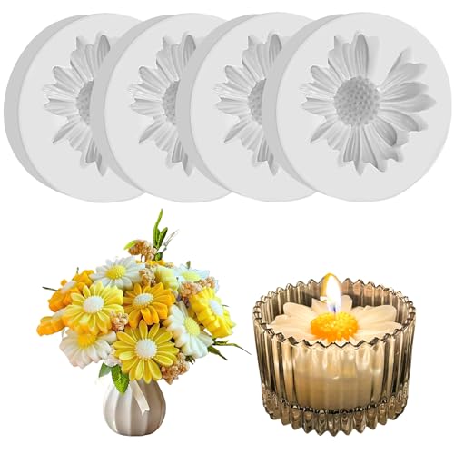 MUAECH Silikonformen für Kerzen, 3D-Blume, Fondant, Schokolade, Kuchen, Cupcake-Topper, Dekoration, für Teelicht, Kerzen, Seife, Wachs, Epoxidharz, Beton, Gießen, Polymerton, 4 Packungen MUAECH Silikonformen für Kerzen, 3D-Blume, Fondant, Schokolade, Kuchen, Cupcake-Topper, Dekoration, für Teelicht, Kerzen, Seife, Wachs, Epoxidharz, Beton, Gießen, Polymerton, 4 Packungen von MUAECH