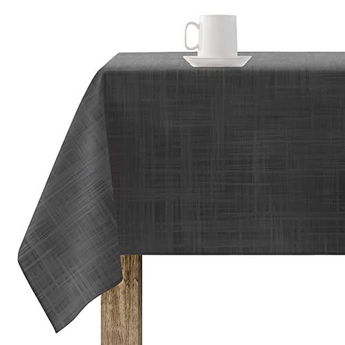 Belum Tischdecke, XL, 300 x 180 cm, harzbeschichtet, 100 % Bio-Baumwolle, harzbeschichtete Tischdecke, groß, rechteckige Tischdecke ohne Steifigkeit, wasserdichte Tischdecke, Schwarz von BL BELUM
