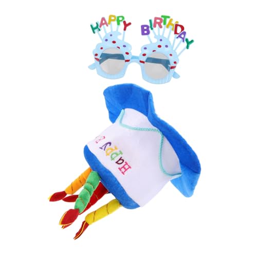 MUCKLILY 1 Satz Geburtstagshutbrille Hut Zum 60. Geburtstag Geburtstagskrone Für Erwachsene Sonnenbrille Partyhüte Für Erwachsene Geburtstagsmützen Erwachsene Lustige Hüte Plastik von MUCKLILY