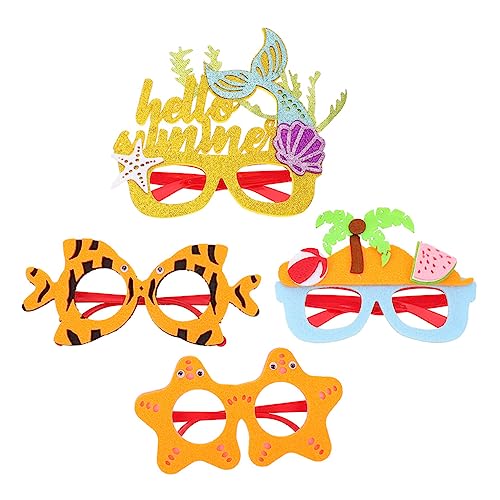MUCKLILY 1 Satz Hawaiianische Partybrillen Im Lustige Foto Requisiten Für Strand Und Dekorative Sonnenbrillen Für Unvergessliche Erinnerungen Und Kreative Fotomomente 4 Stück von MUCKLILY