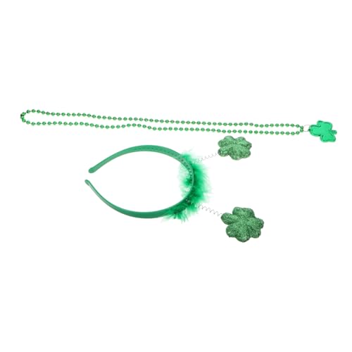 MUCKLILY 1 Satz Teiliges Set Shamrock Haarreif mit Halskette für Patrick Day Feierlichkeiten und Irische Partys Vielseitige Dekoration für Festliche Anlässe und Komfortabel Inspiriert von von MUCKLILY