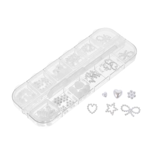 MUCKLILY 1 Schachtel Flache Rückseite Kreative Nail Art Dekorationen Langlebige Perlen für DIY Maniküre und Nageldesign Schmuck Passend für Alltag und Besondere Anlässe von MUCKLILY