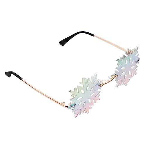 MUCKLILY 1 Stück Goldrahmen Sonnenbrille Weihnachts Schneeflocken Brille Randlose Winter Brille Personalisierte Sonnenbrille Party Brille Weihnachtsbrille Lustige Schneeflocken MUCKLILY 1 Stück Goldrahmen Sonnenbrille Weihnachts Schneeflocken Brille Randlose Winter Brille Personalisierte Sonnenbrille Party Brille Weihnachtsbrille Lustige Schneeflocken von MUCKLILY
